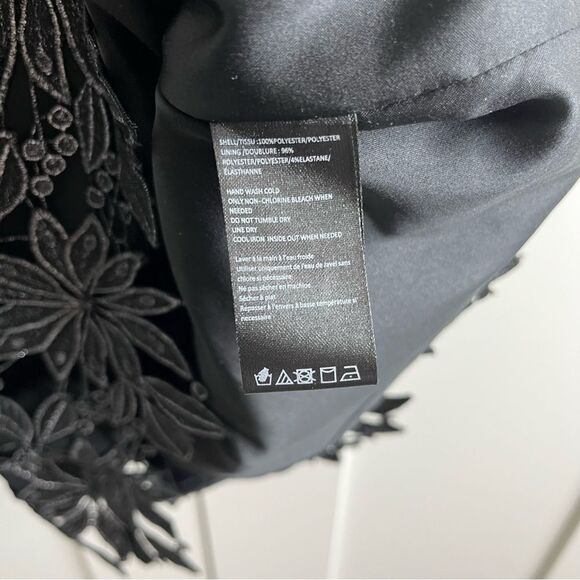 Molly Shayna Foiled‎ Lace Mini Dress Black Silver size 0 NWT - Picture 11 of 16